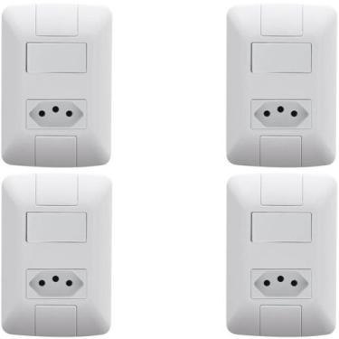 Imagem de Kit 4 Conjunto Interruptor Paralelo + Tomada 10a Tramontina