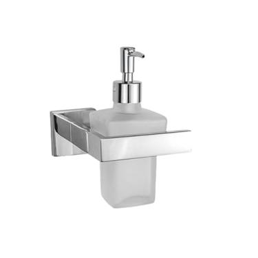 Imagem de Conjunto de acessórios para banheiro quadrado de aço inoxidável cromado, toalheiro, barra de toalha, porta-lenços, gancho para roupão, acessórios de decoração de banho, dispensador de sabão