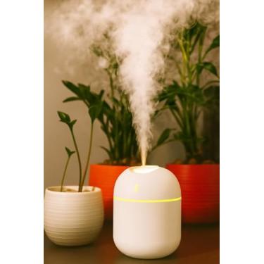 Imagem de Mini Umidificador de Ar Difusor Aromatizador de Ambiente Aromas e Óleo Essencial Portátil Ultrassonico USB LED Mini Purificador 220 ml Aromaterapia (Branco)