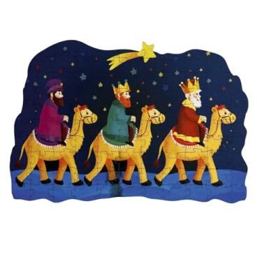 Imagem de Quebra-Cabeça 3D MDF Bíblico Infantil – Três Reis Magos | Brinquedo Educativo e Decorativo Cristão para Crianças e Família