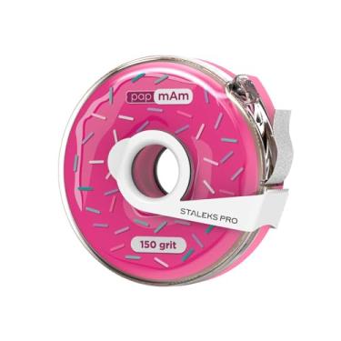 Imagem de Staleks Fita abrasiva branca descartável profissional PapmAm Expert – Gramatura 150 – Rolo de 7 m em caixa de plástico – Abrasivo substituível sem cola – Lixamento profissional de unhas – Manicure e