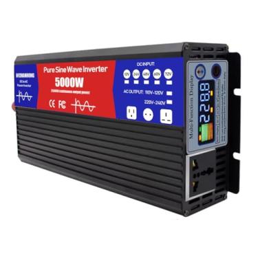 Imagem de Inversor de Onda Senoidal Pura de 5000W, Conversor de Energia DC para 220V AC de 72V 60V 48V 24V 12V com 1 Saída AC/Display LCD Inversor de Baixa Frequência,12v to 220v 50hz