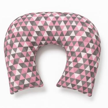 Imagem de Almofada de Amamentação Laço Algodão Filho Grande com Zíper Lavável (Rosa geométrica)