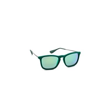 Imagem de Ray-Ban Óculos de sol RB4187 Chris Square, Verde flocado/verde, verde espelhado, 54 mm