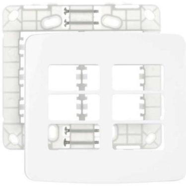 Imagem de Conjunto Placa 4X4 6 Postos Para Tomada Margirius Linha B3
