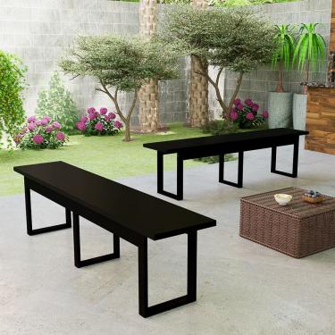 Imagem de Bancos Com Estrutura de Ferro Estilo Industrial Para Jardim E Varanda