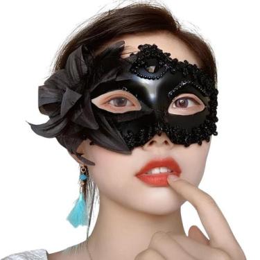 Imagem de Máscara Flor e Strass Festa Baile De Gala Show Eventos Feiras Cores M7
