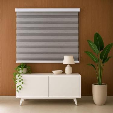 Imagem de Persiana Zebra Prime 140larg x 160alt Mescla Cinza - Decore Cubra