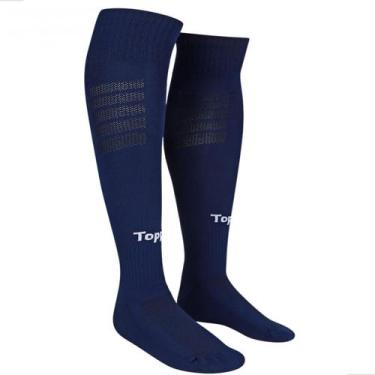 Imagem de Meião Futebol Topper Cup Faixa Tensora Dry Masculina Adulto, Azul