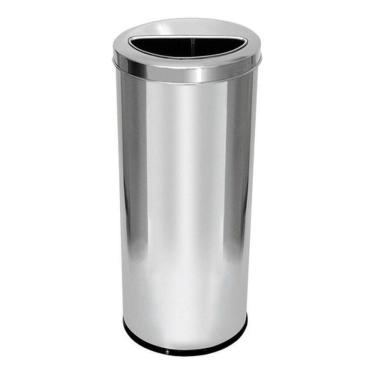 Imagem de Lixeira Em Aço Inox 50 Litros Com Aro Meia Lua