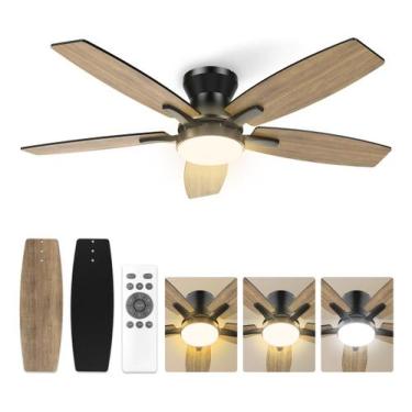 Imagem de Ventilador De Teto 5 Pás Com Controle Remoto E Luz, 6 Velocidades, Mot
