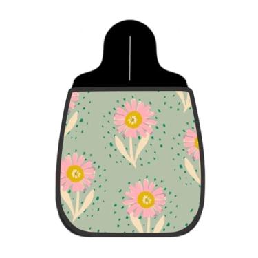 Imagem de Lixeira De Carro Organizador Lixinhocar Flores Rosas Pinceladas Verde Sálvia