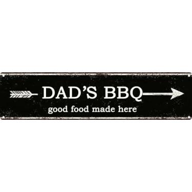 Imagem de Placa de metal vintage retrô para churrasco do papai para decoração de casa Placas de arte de parede elegantes presente para churrasqueira casa de banho cozinha e decoração de parede gótica em todos