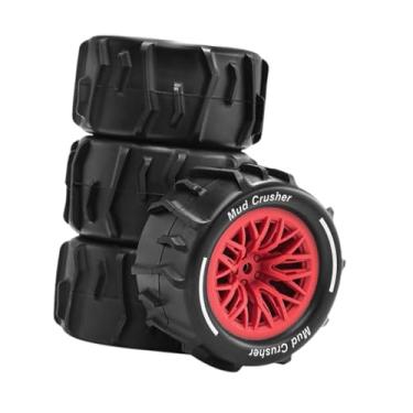 Imagem de JunZheHub 4 Peças de Pneus RC em Escala 1/18, Aros de Reposição, Acessórios, Peças de Reposição, Componentes Elegantes E Fáceis de Instalar para Typhon Granite, Vermelho