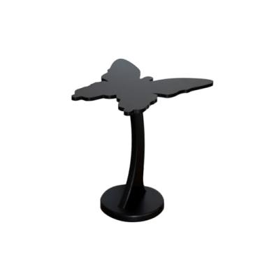 Imagem de Mesa lateral minimalista vintage sofá mesa lateral armazenamento móvel elegante cabeceira de madeira café (preto)