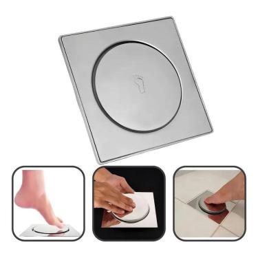 Imagem de 2X Ralo Click Dami 10X10 Inteligente Pop Up Inox Oculto In