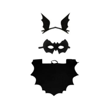 Imagem de Baoblaze Fantasia de morcego de Halloween para crianças, acessórios de fantasia preta para festa temática