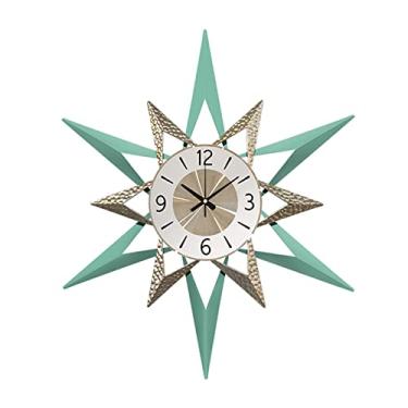 Imagem de AKALNNB Relógio de parede grande de metal 24/32 polegadas relógio de meados do século operado por bateria movimento de quartzo relógios de parede decorativos, B, 80 cm/32 polegadas (A 80 cm/32