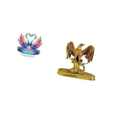 Imagem de Fenteer Escultura de Cisne em Acrílico, Peça Central de Mesa, Arte Moderna, Estátua de Resina, Estante de Escritório, Decoração de Armário, Ornamento para Sal