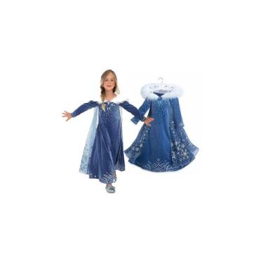 Imagem de Fantasia de princesa Elsa Frozen 2 tamanho 8-9 para meninas - Lightbek