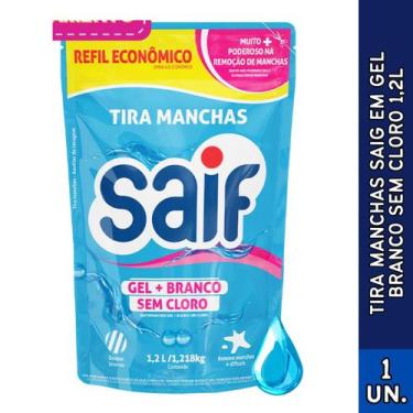 Imagem de Saif Tira Manchas Sachê Sem Cloro Para Roupas Brancas 1,2L (azul)