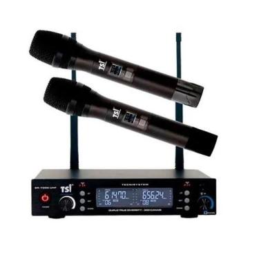 Imagem de Microfone Sem Fio Duplo TSI BR-7000 UHF 300 Canais