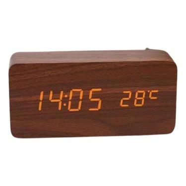 Imagem de Relógio De Mesa Madeira Minimalista Elegante Escritório - Relogio de m