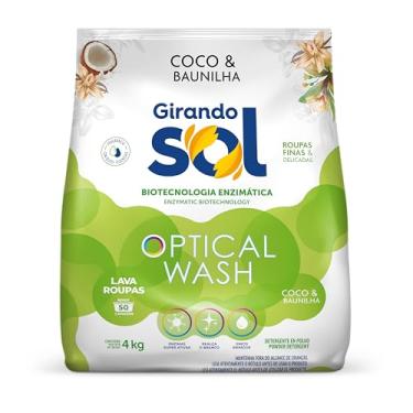 Imagem de Lava Roupas em Pó Girando Sol Coco e Baunilha, 4kg, Optical Wash, Detergente em Pó com Biotecnologia Enzimática
