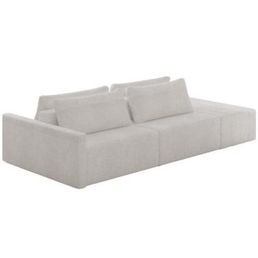 Imagem de Sofá Ilha Modular Para Sala 252cm Com Puff Dublin K01 Bouclê Creme - L