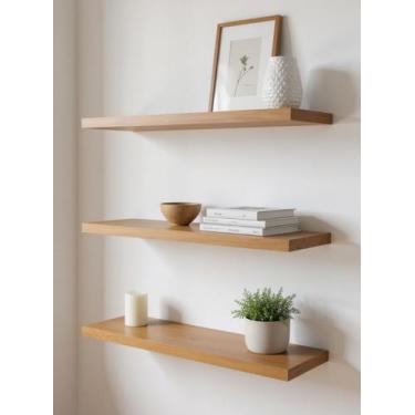 Imagem de Kit de 3 Prateleiras 80cm Mdf Freijó - On Móveis