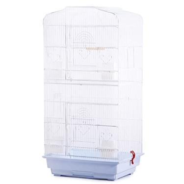 Imagem de Gaiola de pássaro gaiola de voo para tentilhões branco porta dupla casa grande casa de pássaro, oito aberturas gaiola de reprodução de periquitos, gaiola de pássaro resistente para artesanato de arame