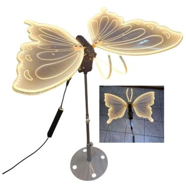 Imagem de Borboleta LED com Movimento Bate Asa Enfeite Festa Natal Casamento Aniversario Evento Casa Jardim Elegante Moderno