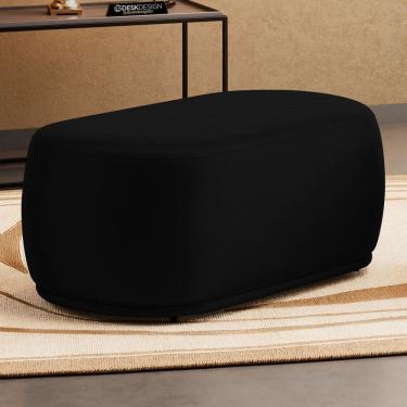Imagem de Puff Decorativo Orgânico Living Molly 02 Lugares Couríssimo Preto - Desk Design