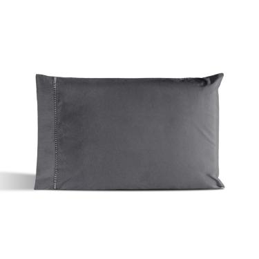 Imagem de Kit 02 Fronhas Percal 180 Fios Ponto Palito Dream 60% Algodão 40% Poliéster - Grafite