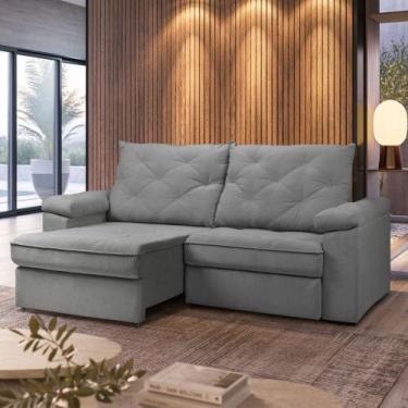 Imagem de Sofa Bahrein Retratil Reclinavel 2,50m JS, Cinza
