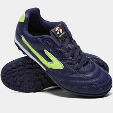 Imagem de Chuteira Society Topper Furia Unissex - Marinho e Verde, 39