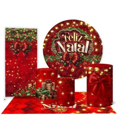 Imagem de Trio Capas Cilindro e Painel Redondo e Lateral e Tapete Natal - Fadrix