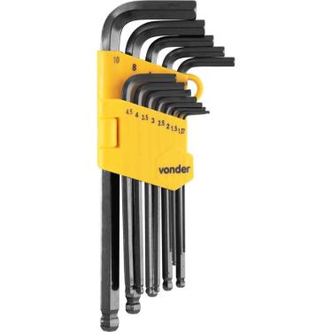 Imagem de Jogo Chave Allen 1,27-10mm CRV Tipo L Abaulada 13 Pçs Vonder