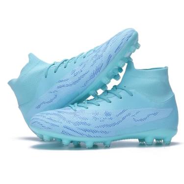 Imagem de Favdeol Chuteiras De Futebol Para Homens E Mulheres, Gramado Interno/Externo, Cano Alto, Ag/Fg, Azul Ag, 7,5 Feminino/6,5 Masculino