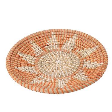 Imagem de YOUTHINK Decoração de Cesta de Parede Tecida de 35 Cm, Arte Prática de Parede Redonda Com Isolamento Térmico para Sala de Estar e Quarto (Estilo 1)