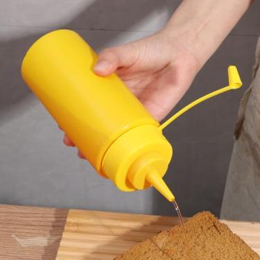 Imagem de Garrafas de plástico para espremer garrafas multiuso para ketchup, condimentos, molho de churrasco, molho, churrasco, artesanato e muito mais (amarelo, 480 ml)