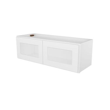 Imagem de Furinno Armário de cozinha de parede coqueteleira, com 2 portas, vidro não incluído, pronto para montar, 30 cm P x 91 cm L x 30 cm A, branco
