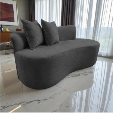 Imagem de Namoradeira Sofá Feijão Hana Orgânica Suede Cinza - Mansão Decor