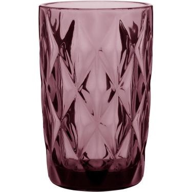 Imagem de Copo Long Drink 13X8X8Cm 370Ml Vidro Rosa 6Pç