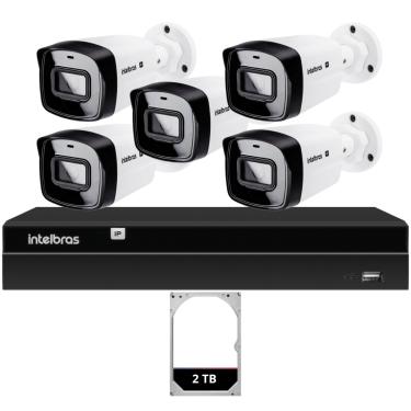 Imagem de Kit Nvr Intelbras Nvd 1408P Poe HD 2T 5 Câmeras Ip Vipc Full