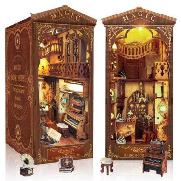 Imagem de Kit DIY Book Nook Quanquer 3D Puzzle com móveis e LED Magic