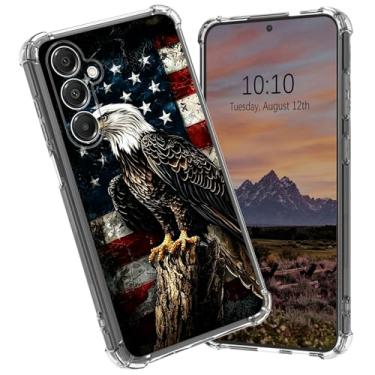 Imagem de BFDHGQZC Capa para celular Samsung Galaxy A16 5G transparente TPU com 4 cantos de almofada de ar capa de proteção fina à prova de choque à prova de choque anti-amarelamento para Samsung A16 5G, águia