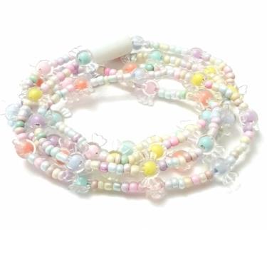 Imagem de Guia de Proteção Erê Crianças Fio de Contas Colorido Tons Pastéis com Balas de Plástico Umbanda Candomblé