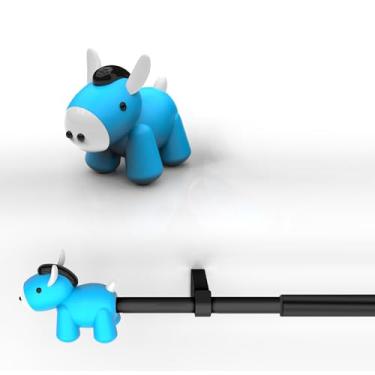 Imagem de trencaHK Varão de cortina infantil com remates de cavalos ajustáveis de 81 a 117 cm de comprimento, mastro de cortina preto de 0,9 cm para janelas, varões de cortina fáceis de instalar no quarto