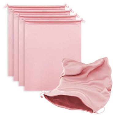 Imagem de MtuxuYR Bolsas de microfibra com cordão macio bolsa protetora para cobertor, sapatos, pano de viagem, bolsa de acampamento, bolsa de dormir, bolsa, casaco de inverno, roupa de cama volumosa (pacote